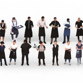 现代餐饮服务员3D模型下载